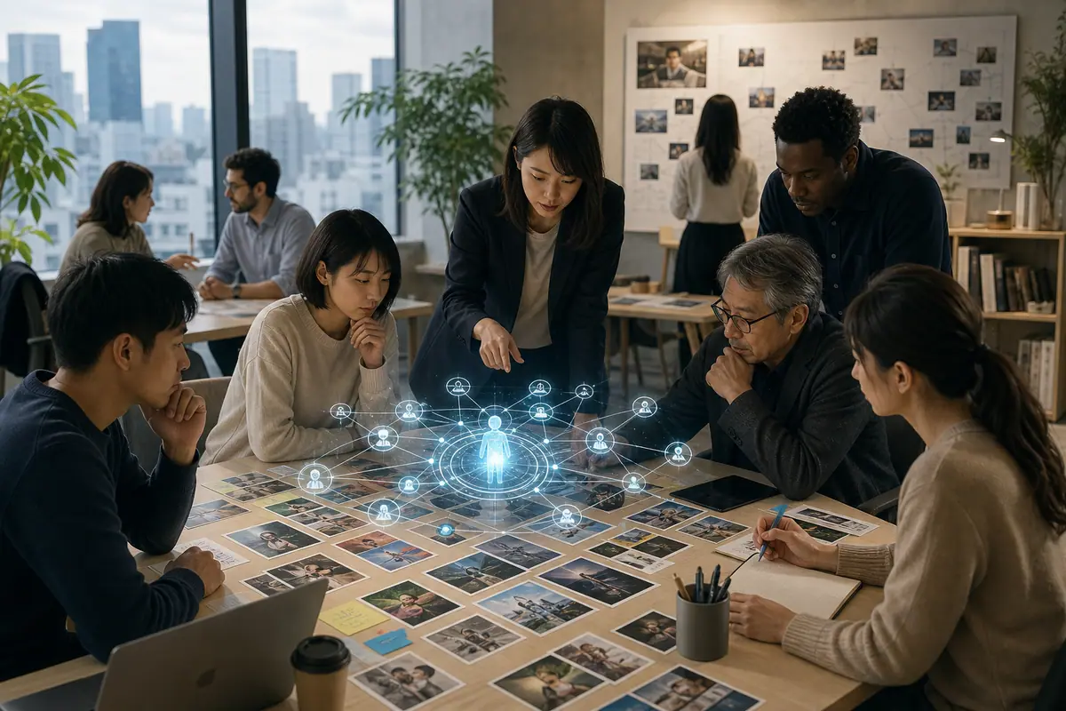 AIが社会の媒介者として変革する多層的な影響と倫理的課題に関するイメージ