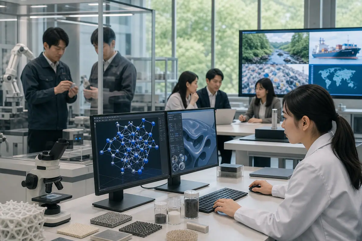 AIの創造的進化と社会課題:新素材設計から倫理・サプライチェーンまでに関するイメージ