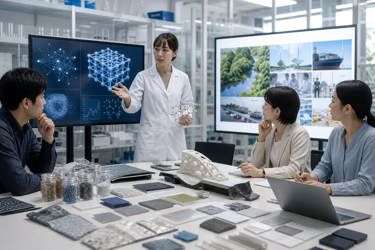 AIの創造的進化と社会課題:新素材設計から倫理・サプライチェーンまでに関するイメージ