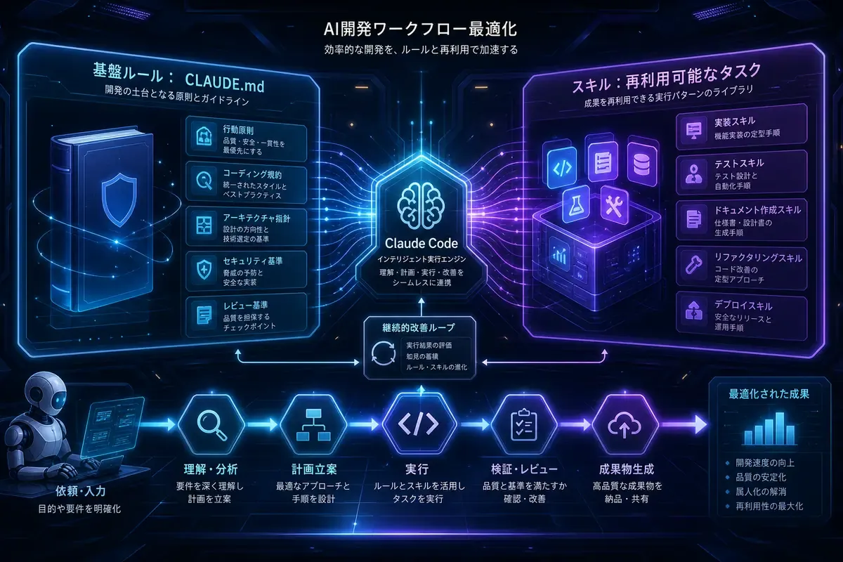 Claude CodeのCLAUDE.mdとSkillsを使い分け、AI開発ワークフローを効率化する