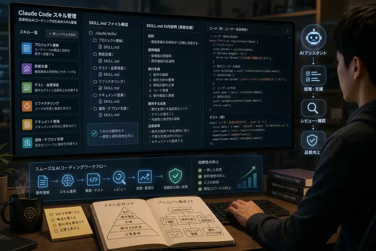 Claude CodeのAI挙動を安定化！SKILL.md設計とスキル整理術